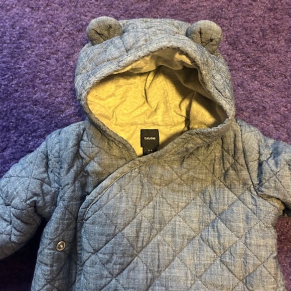 Gap Baby Quilted Chambray Bunting, 3-6 Months - Picture 2 of 6
